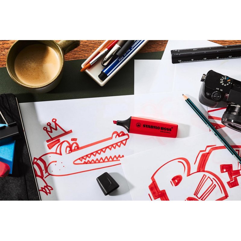 STABILO surligneur BOSS ORIGINAL, rouge vif, 2,0 + 5,0 mm